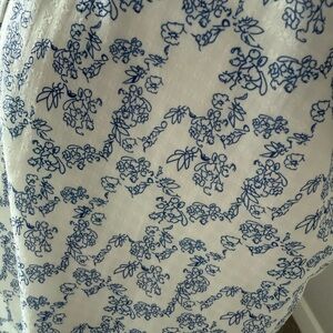 Lush White and Blue Floral Fabric